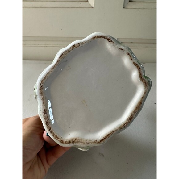 Vintage Rooster Hand Painted Mid Century Majolica Ceramic Creamer Pitcher Kettle - Picture 5 of 6